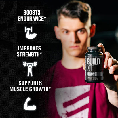 Jacked Factory N.O. XT Nitric Oxide Supplement, Growth Surge Post Workout Muscle Builder, Build XT Muscle Builder