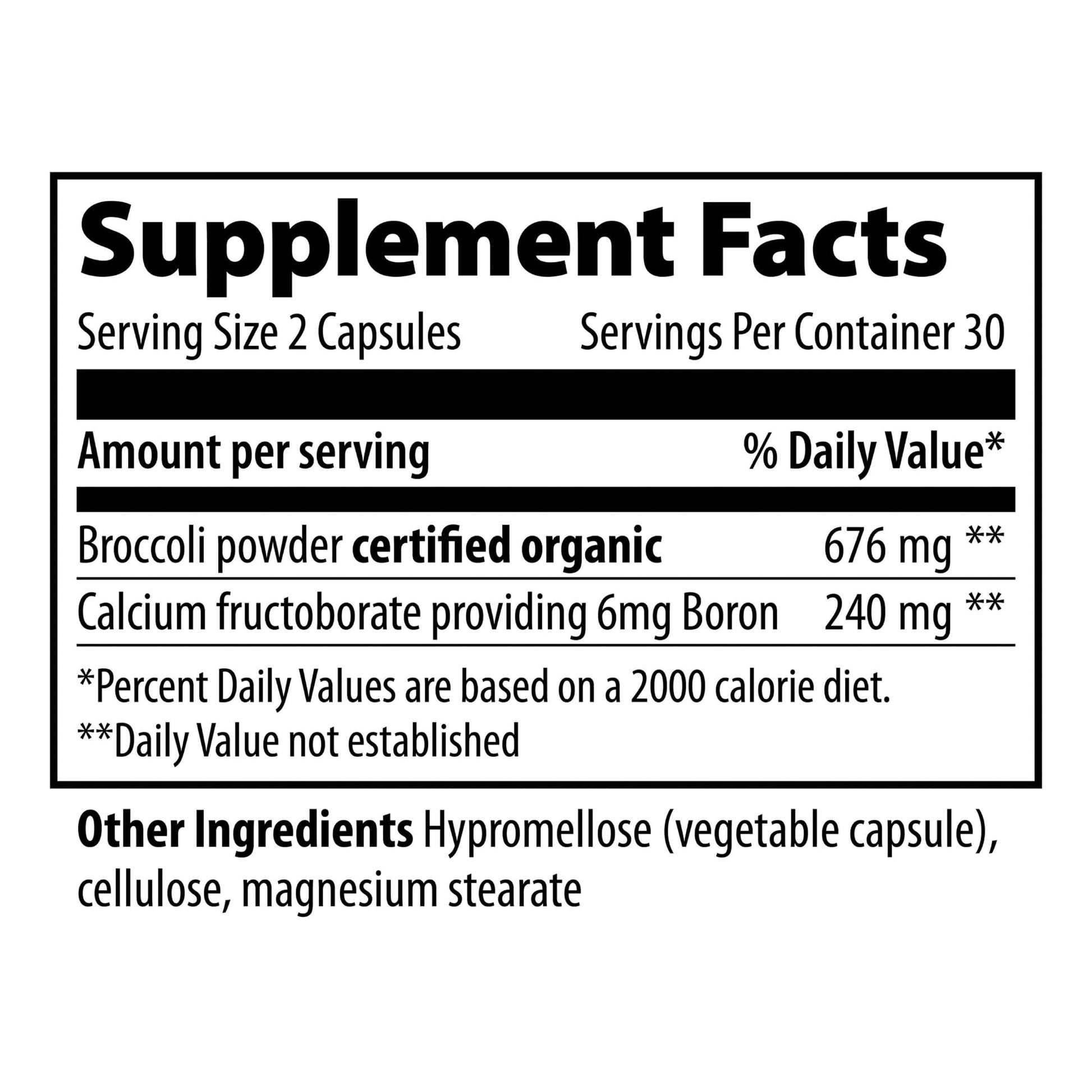 Vibrant Health - Super Natural Boron, Support for Healthy Joints, Hormone Levels, and Connective Tissue with Calcium Fructoborate and Broccoli Powder, Gluten Free, Vegetarian, Non-GMO, 60 Count Vibrant HealthBuy Supplements Australia