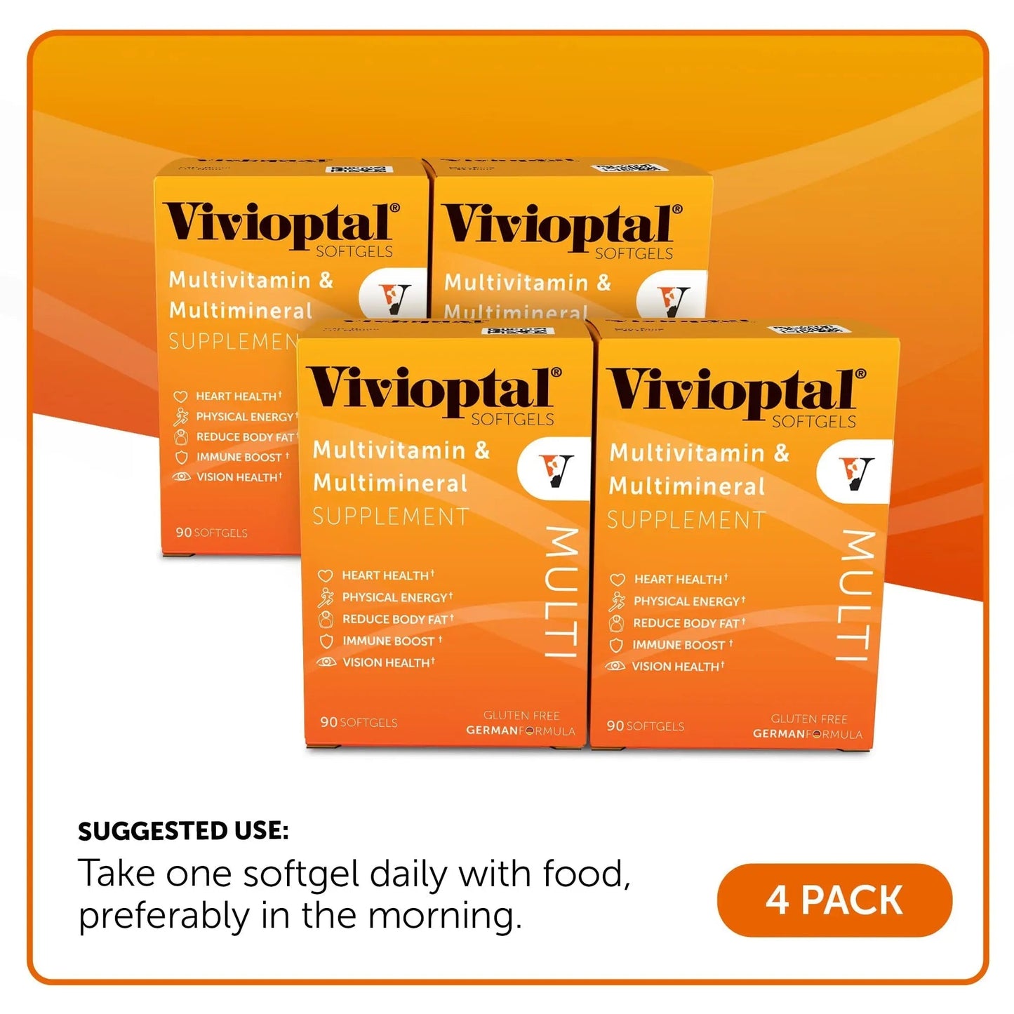 Vivioptal Multi, 90 Softgels (1 Year Supply), Multivitamin & Multimineral, Gluten Free, German Formula Vivioptal VitaminsBuy Supplements Australia
