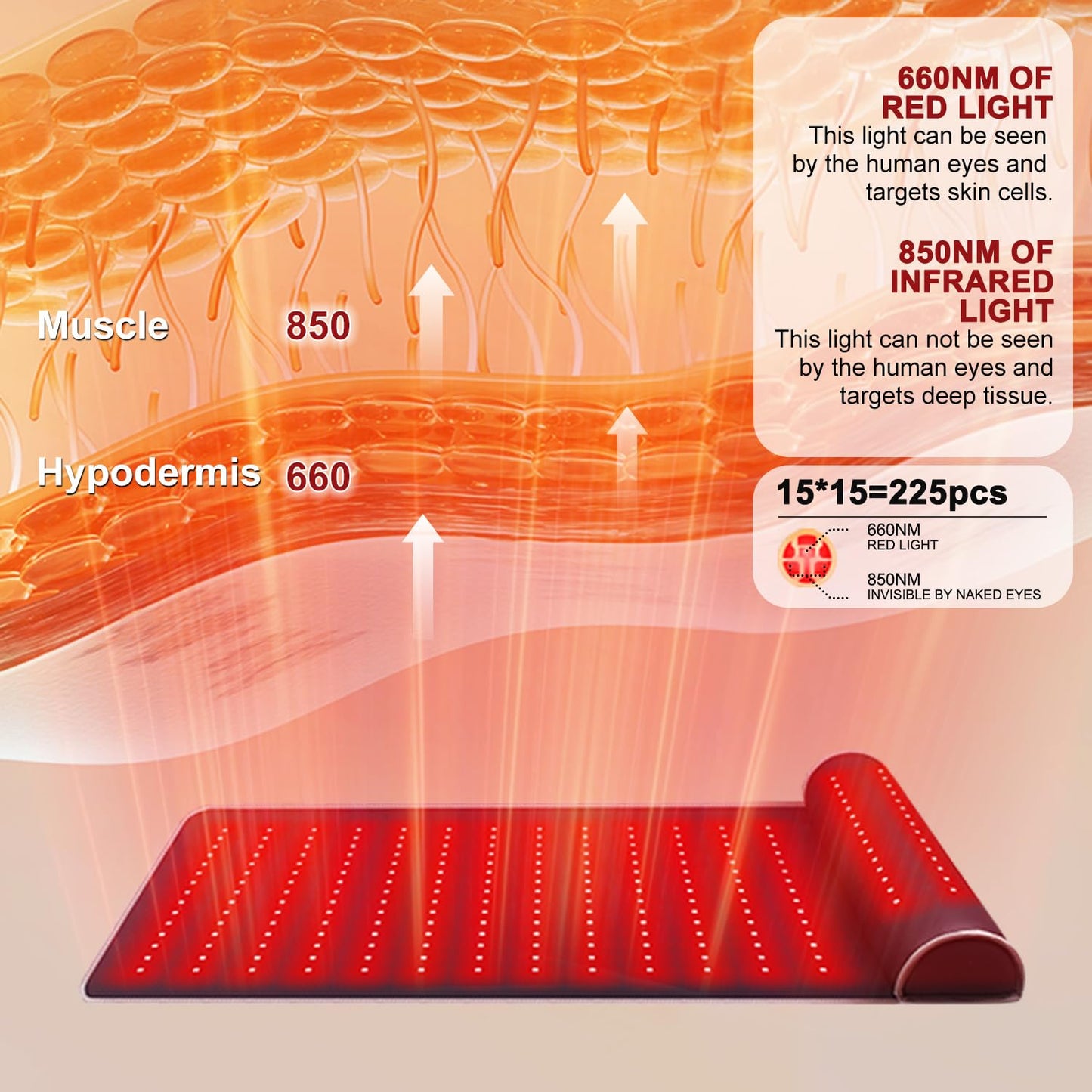 Rutollmit Red Light Therapy Mat - Experience Relaxation with 225 LEDs, 660nm Red Light RutollmitBuy Supplements Australia