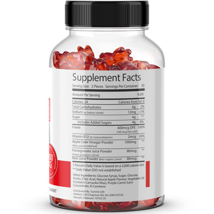 Sunrise Life Keto Bites ACV Gummies | 1000mg | Apple Cider Vinegar Gummies Sunrise LifeBuy Supplements Australia