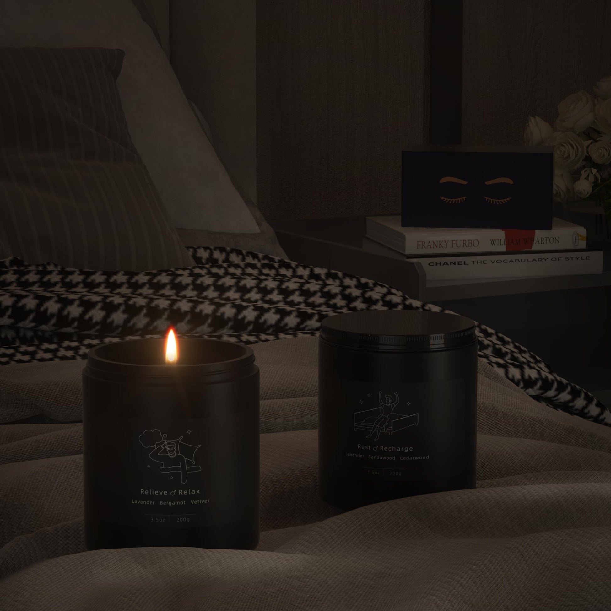 TRINIDa Large Sleep Scented Candles, Black Jar Natural Soy Candles for Home Scented, Candle Gift TRINIDaBuy Supplements Australia