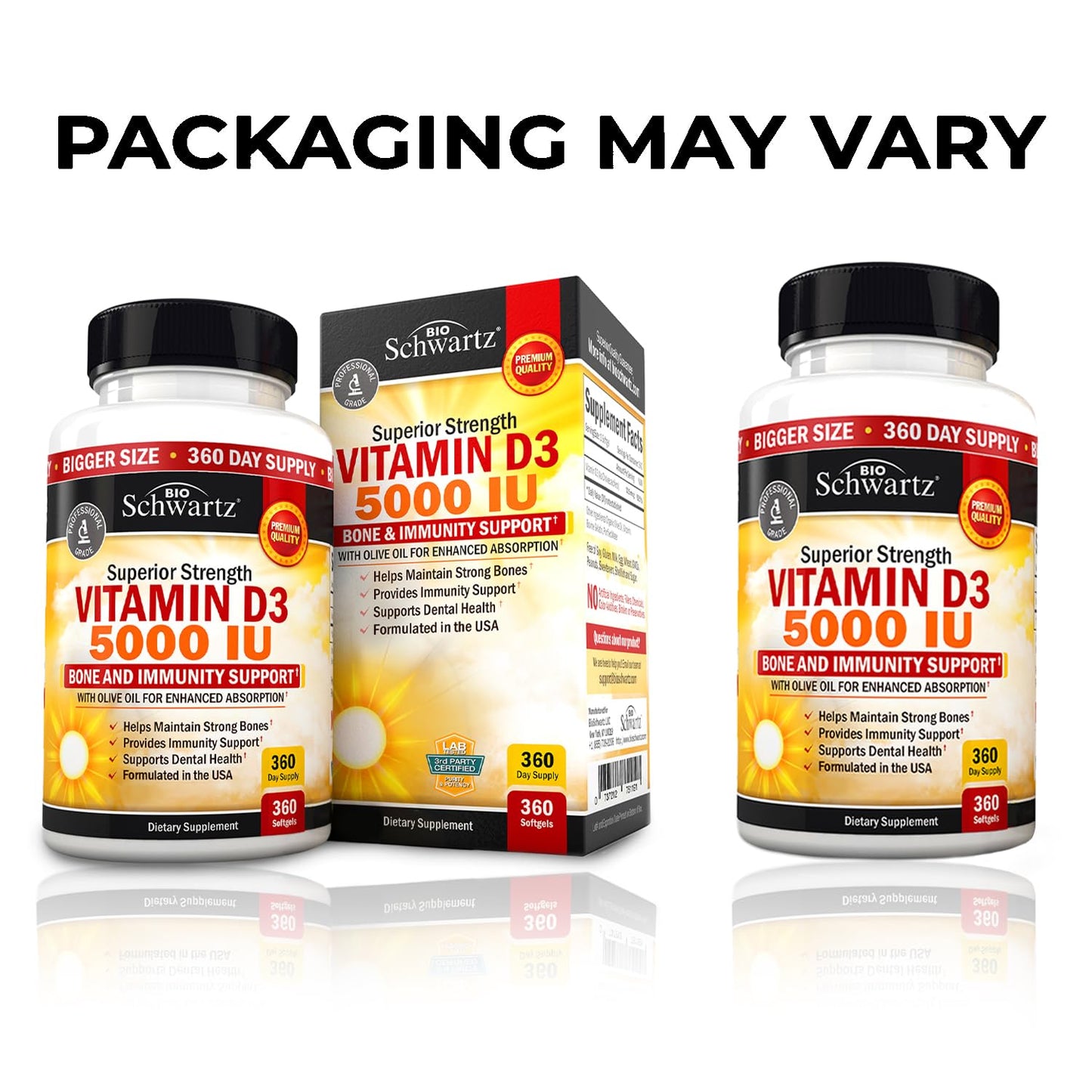 Vitamin D3 5000 IU (125 mcg) Natural Immune Support Supplement, Bone Strength BioSchwartzBuy Supplements Australia