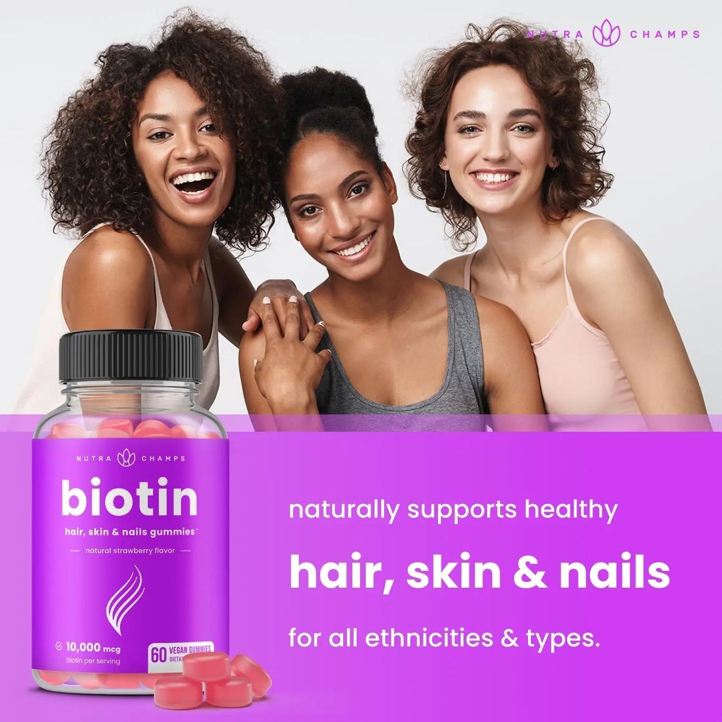 NutraChamps Biotin Gummies (2 Pack) and Womens Multivitamin Gummies (2 Pack) 4 Pack Bundle NutraChampsBuy Supplements Australia