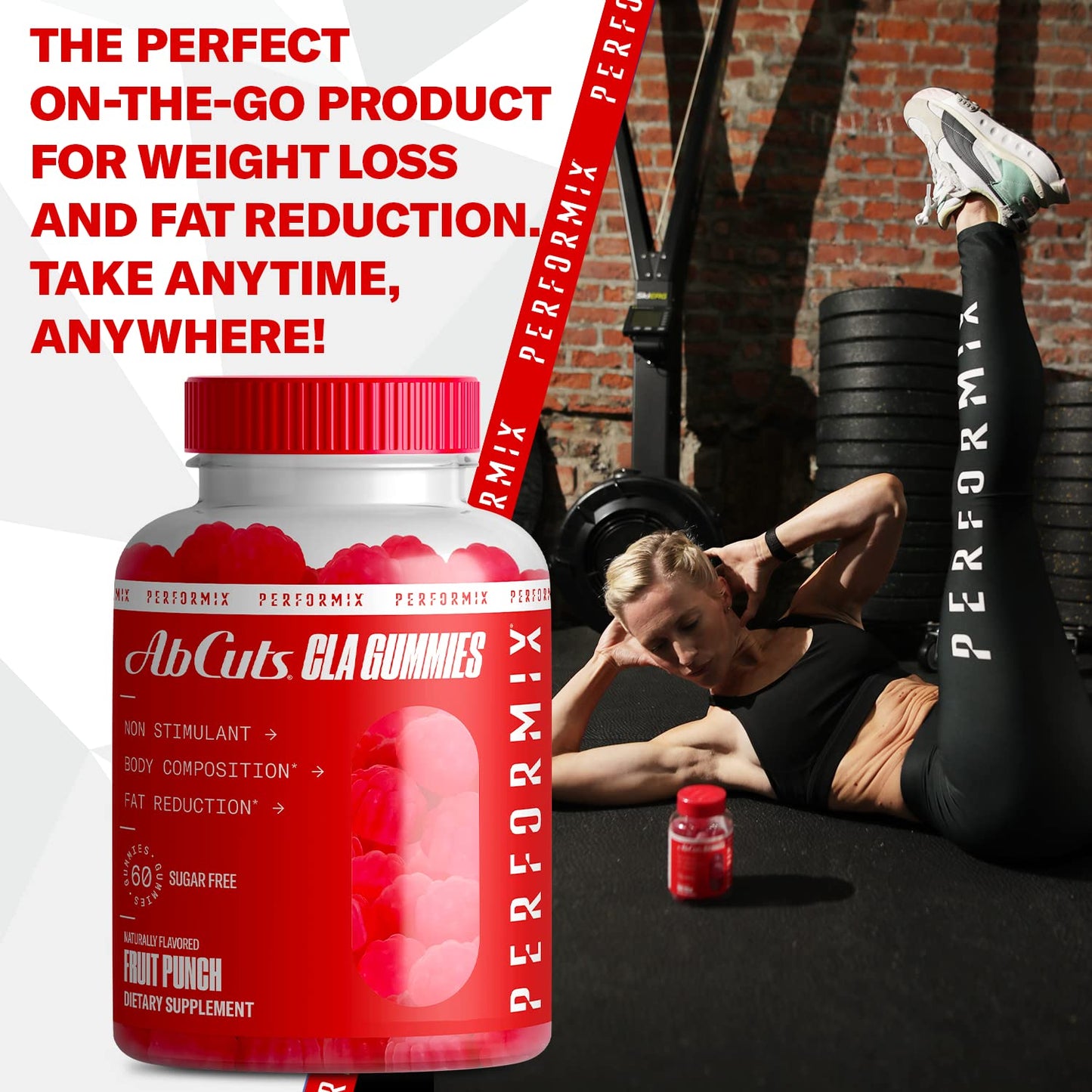 PERFORMIX AbCuts CLA Gummies - 60 Gummies, Fruit Punch - Non-Stimulant PERFORMIXBuy Supplements Australia