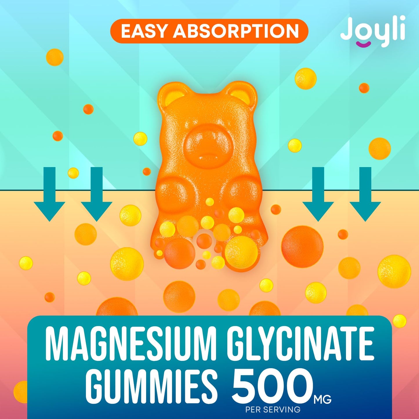 Magnesium Glycinate Gummies for Adults 500mg - Chewable Magnesium Glycinate for Kids Sleep, Glicinato De Magnesio para Mujeres, 60 Count JOYLI NutritionBuy Supplements Australia