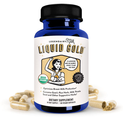 Legendairy Milk Liquid Gold Lactation Supplement, Organic Goat's Rue Lactation 