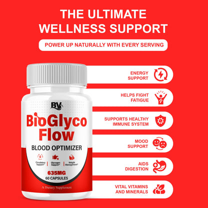 BioGlyco Flow Advanced Daily Multivitamin Health Support and All Natural Wellness Supplement Formula, BioGlyco Flow Premium Health and Wellness Support Formula Supplement (2 Pack - 120 Capsules) BLUE VIBEBuy Supplements Australia