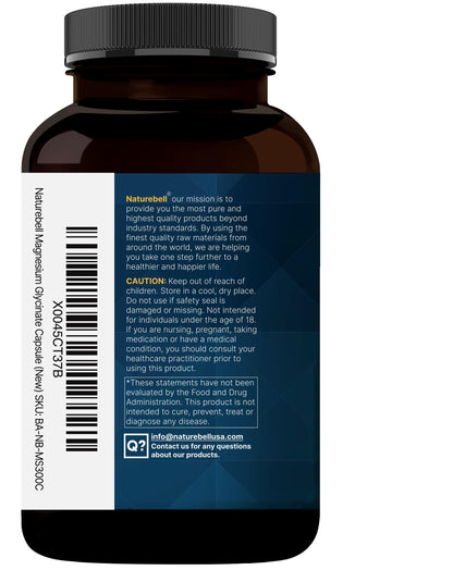 Pure Magnesium Glycinate for Sleep, 200mg with Valerian Root, 300 Capsules | 100% Chelated & Purified Mineral Supplement – Ultra High Absorption – Non-GMO, Gluten Free NatureBellBuy Supplements Australia