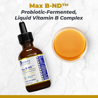 Premier Research Labs Max B-ND Liquid Vitamin - B-Complex for Liver & Brain Health - Sublingual Drops for Energy, Immune & Adrenal Support - 2 fl oz - Thiamin, B12, B6 & More - for Men, Women Premier Research LabsBuy Supplements Australia