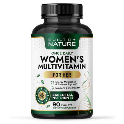 Built by Nature Multivitamin for Women – Daily Womens Multivitamin Supplement with Essential Vitamins & Minerals Built by Nature