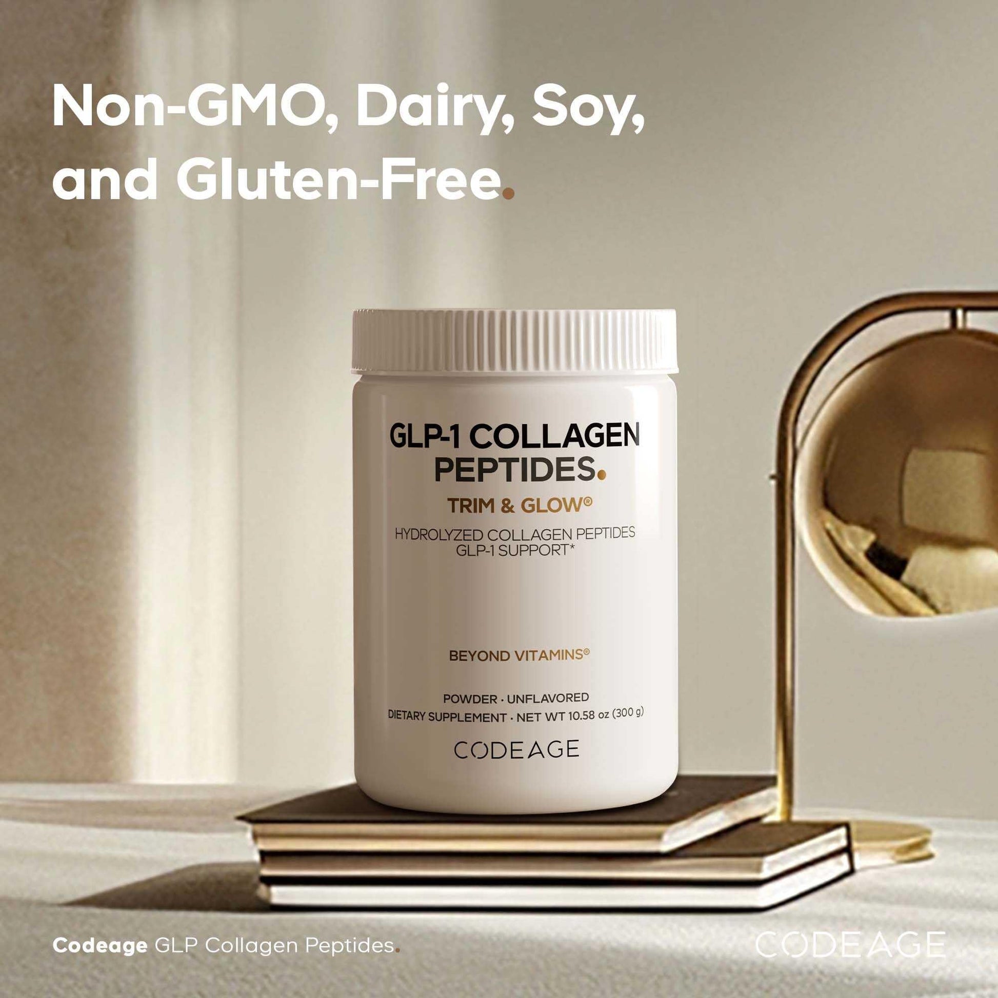 Codeage GLP-1 Collagen Powder Supplement - Nextida GC Collagen Peptides - GLP 1 Support - Hydrolyzed, Grass-Fed, Type I & III, Unflavored - Non-GMO, Gluten-Free, Dairy-Free - 10.58 Oz CodeageBuy Supplements Australia