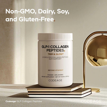 Codeage GLP-1 Collagen Powder Supplement - Nextida GC Collagen Peptides - GLP 1 Support - Hydrolyzed, Grass-Fed, Type I & III, Unflavored - Non-GMO, Gluten-Free, Dairy-Free - 10.58 Oz CodeageBuy Supplements Australia