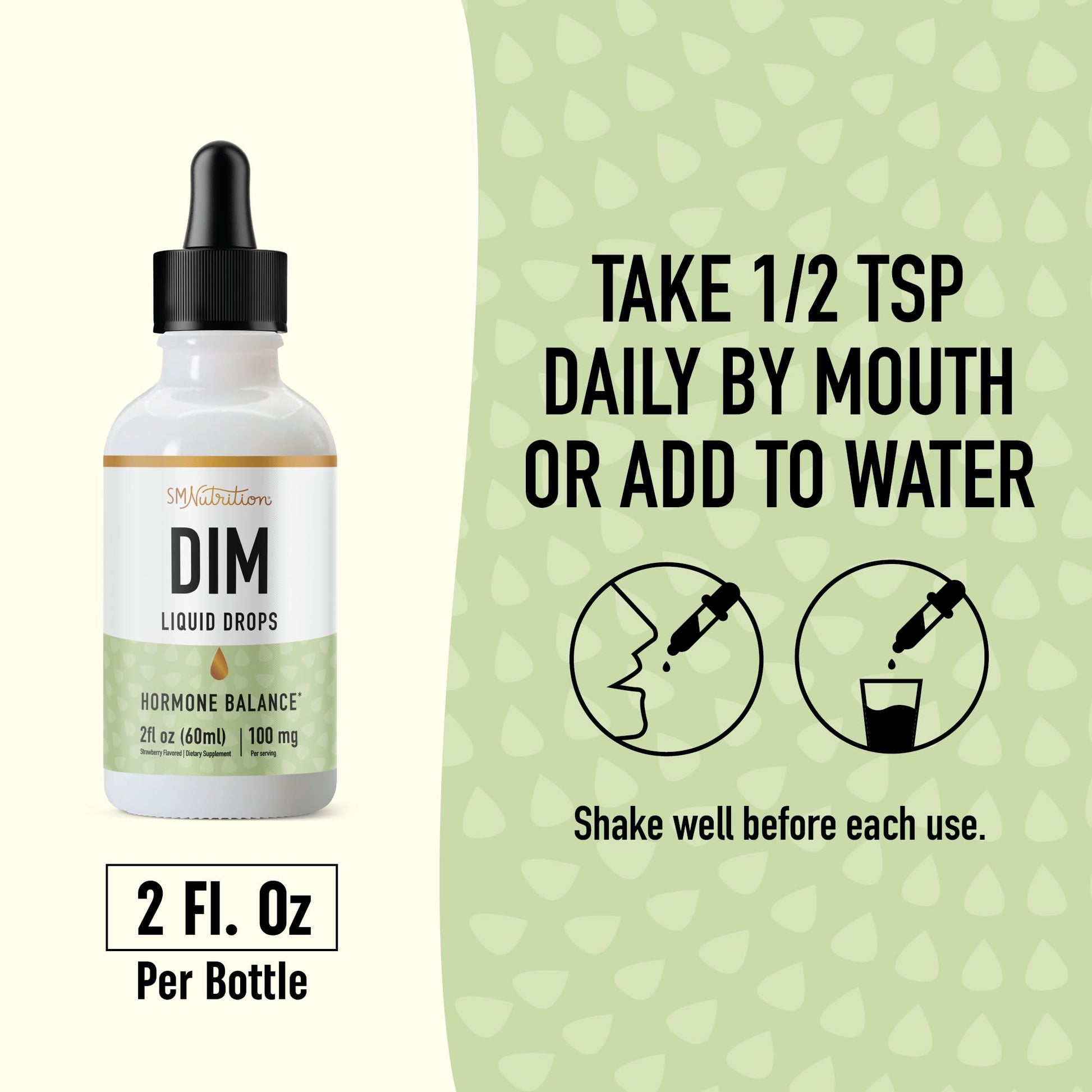 DIM Supplement Liquid Drops 100mg for Estrogen Balance for Women & Men | Hormone Balance SMNutritionBuy Supplements Australia