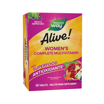 Nature's Way Alive! Daily Complete Multivitamin for Women, Supports Energy Metabolism, Hair, Skin & Nails*, B-Vitamins
