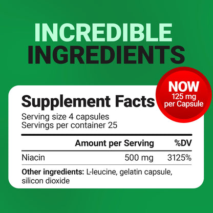 Dr. Berg Highly-Potent Niacin 500 mg – Now Only 125 mg per Capsule for Niacin Flush Tolerance Building – Gradually Increase to 500mg a Day – Vitamin B3 for Heart, Brain & Energy Support – 100 Capsules Dr. Berg NutritionalsBuy Supplements Australia