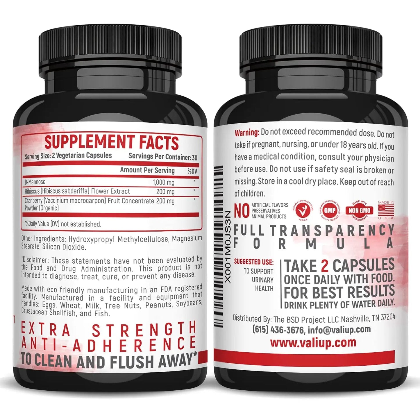 VALI D-Mannose 1000mg Urinary Tract Health Formula. Organic Cranberry Fruit Powder & Hibiscus. Healthy Bladder, Natural Cleanse, Fast Detox Flush, Herbal UT Function Support Pills. 60 Veggie Capsules VALIBuy Supplements Australia
