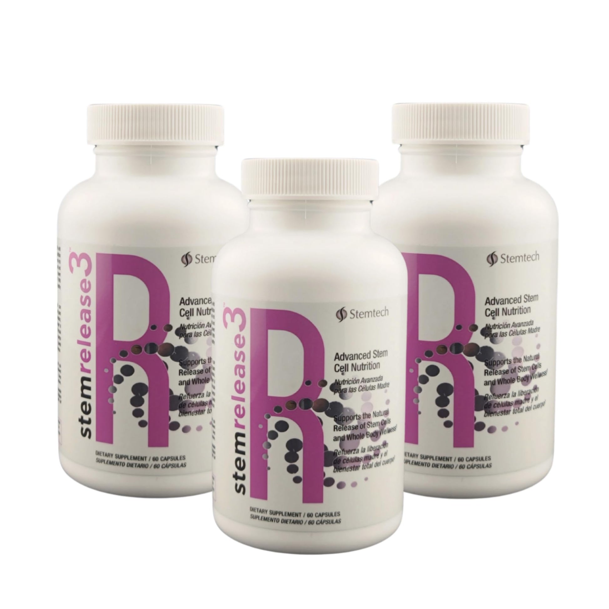Stemtech Stemrelease3™ Cutting-Edge Stem Cell Nutrition for Natural Renewal and Youthful Vitality, Exclusive Blend for Enhanced Telomere Health 60 Capsules (3 Pack) StemTechBuy Supplements Australia