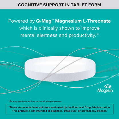 Qunol Q-Mag Magnesium L-Threonate Tablets, 2000mg of Magtein to Help Support Cognitive Performance, Improve Mental Alertness & Productivity, Supports Restful Sleep, High Absorption, 60 Count QunolBuy Supplements Australia