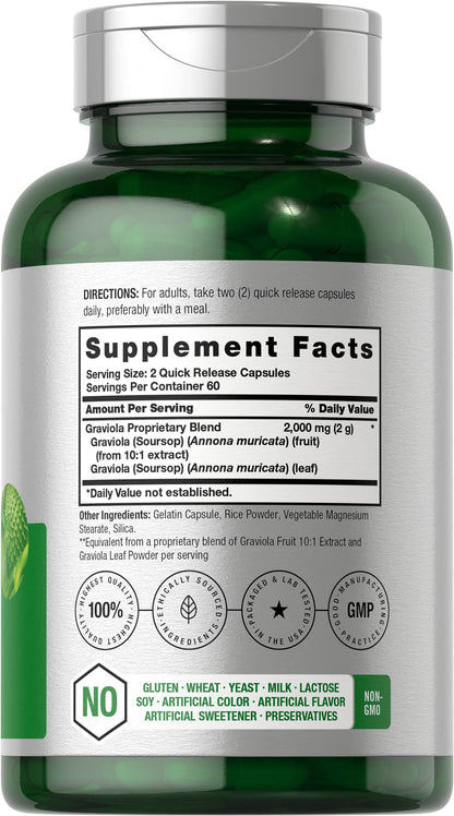 Graviola Extract 2000 mg 120 Capsules With Graviola Proprietary Blend Ingredient HorbäachBuy Supplements Australia