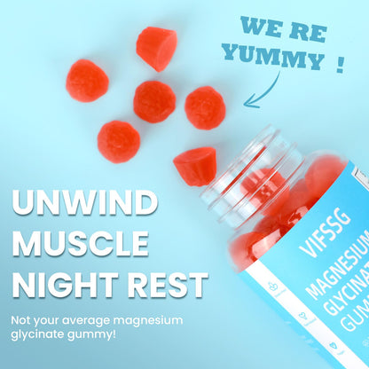 Magnesium Glycinate Gummies 400mg, Sugar Free Gummies with Magnesium L-Threonate 200mg - Magnesium Supplement Chewable Gummies