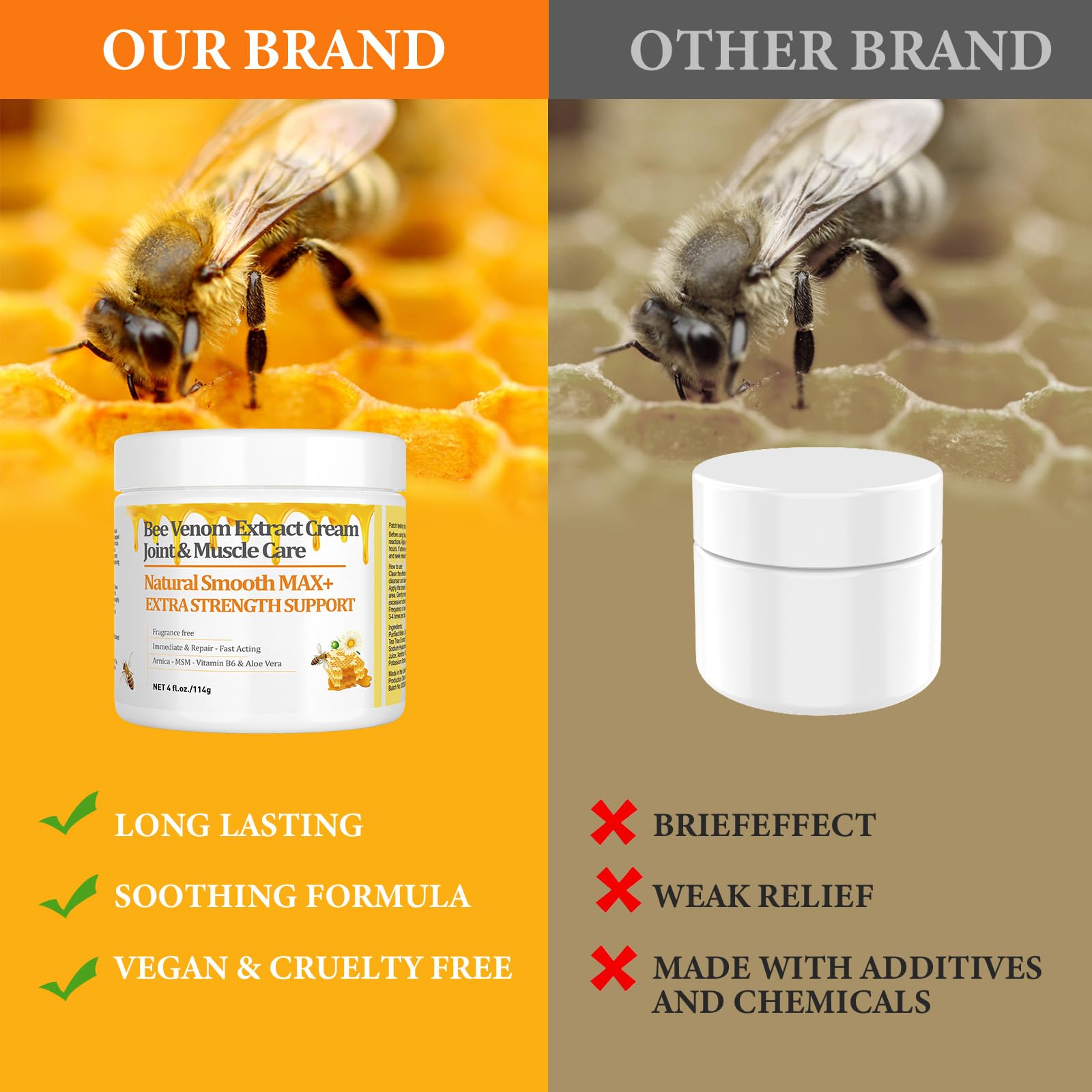 HIKCOSLLY New Zealand Bee Venom Cream, High Strength Recovery Muscle Joint Cream, Natural Organic, Soothe Back, Neck, Hands, Feet, Shoulder, Leg, Knee, Ankle Pain HIKCOSLLYBuy Supplements Australia