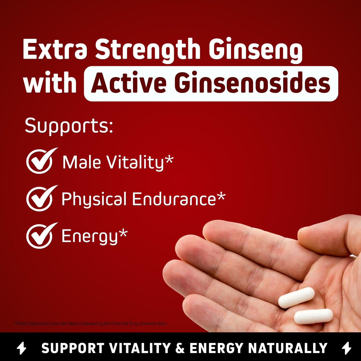 Herbtonics Korean Red Panax Ginseng 1500mg - Energy Supplement for Peak Performance, Focus & Vitality - High Potency Ginseng Root Extract - 240 Vegan Capsules HerbtonicsBuy Supplements Australia