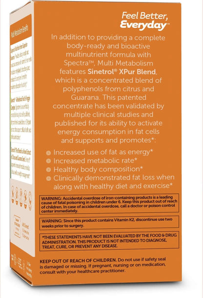 Zahler Multivitamin Metabolism + Weight Management Support for Women and Men with Iron, Certified Kosher, 60 Capsules Zahler