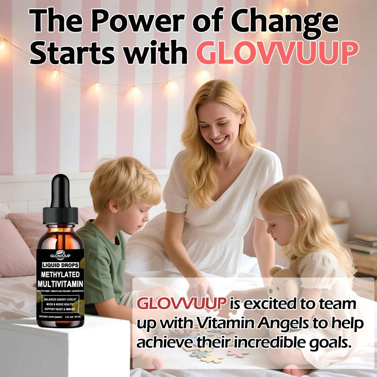 Multivitamin for Women & Men, Methylated Multivitamins & Multiminerals liquid Drops with Methylfolate B12 B2 Vitamin C E D3 K2 GLOVVUUP