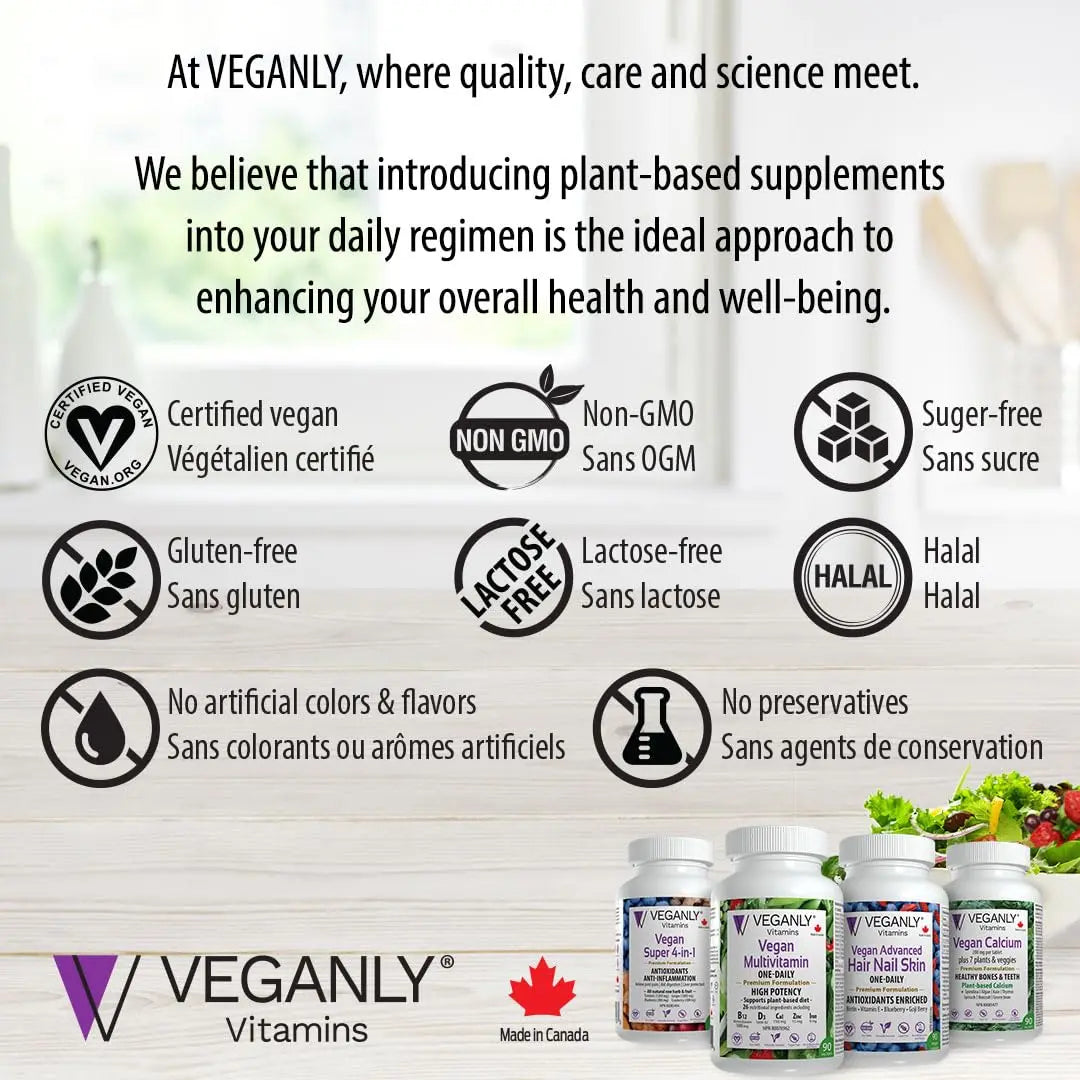 VEGANLY Vitamins Vegan Multivitamin One-Daily, (90 Veg Tablets). Complete Nutrition Support for Plant-Based, Vegan or Vegetarian Diets VEGANLY VitaminsBuy Supplements Australia