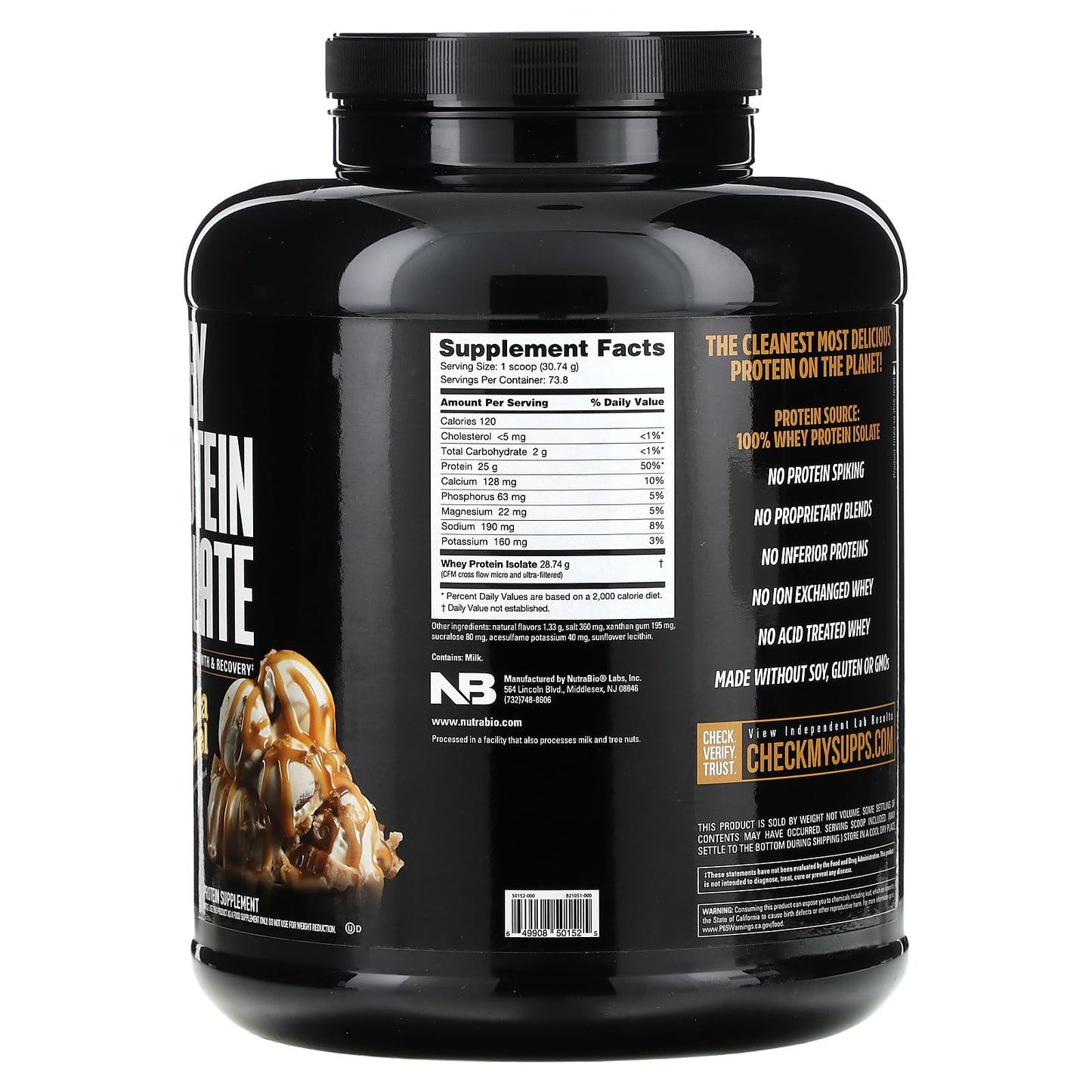 NutraBio Whey Protein Isolate Supplement – 25g of Protein Per Scoop with Complete NutraBioBuy Supplements Australia