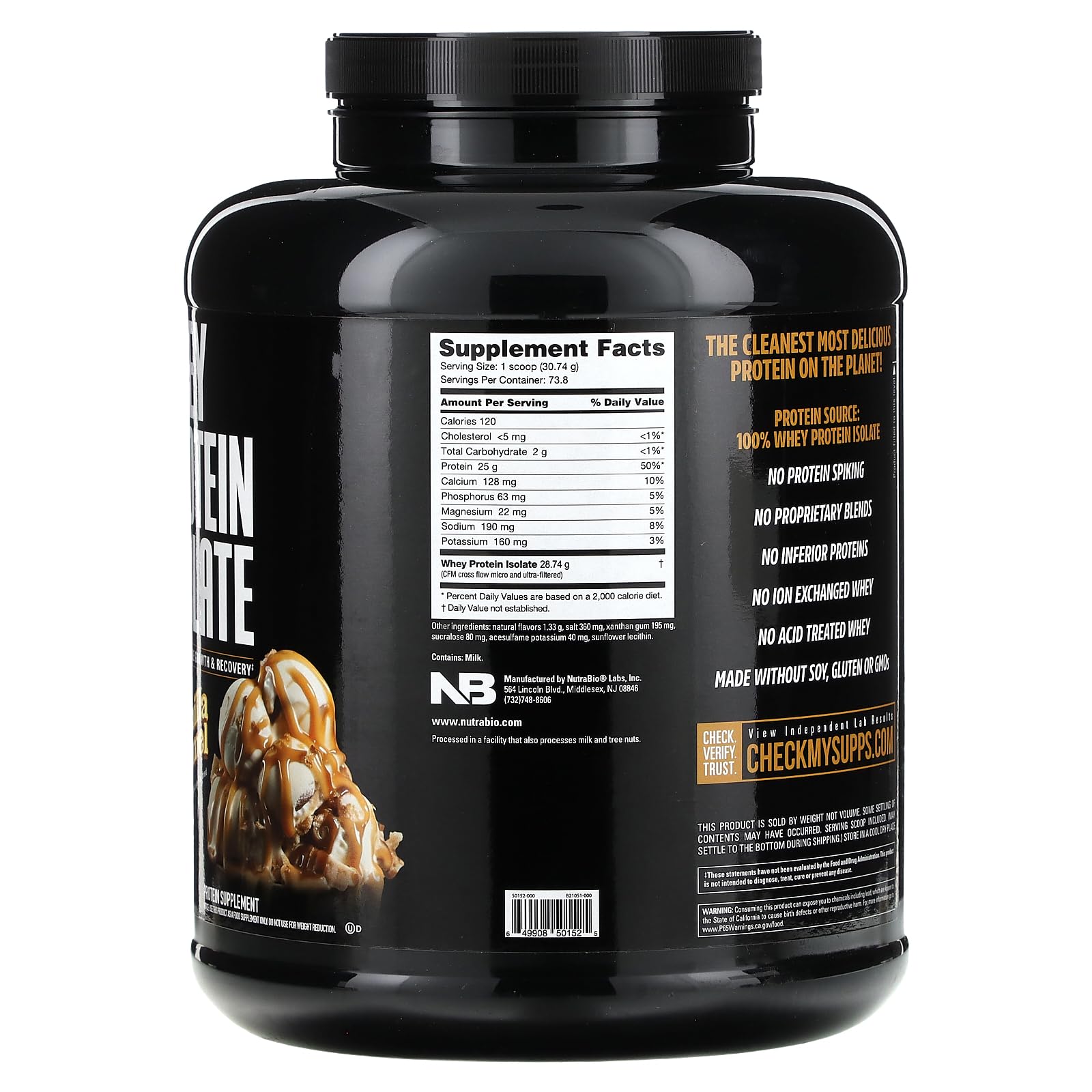 NutraBio Whey Protein Isolate Supplement – 25g of Protein Per Scoop with Complete NutraBioBuy Supplements Australia
