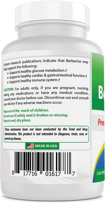 Best Naturals Berberine 500mg 120 Capsules - Supports Immune Function, Cardiovascular Best NaturalsBuy Supplements Australia