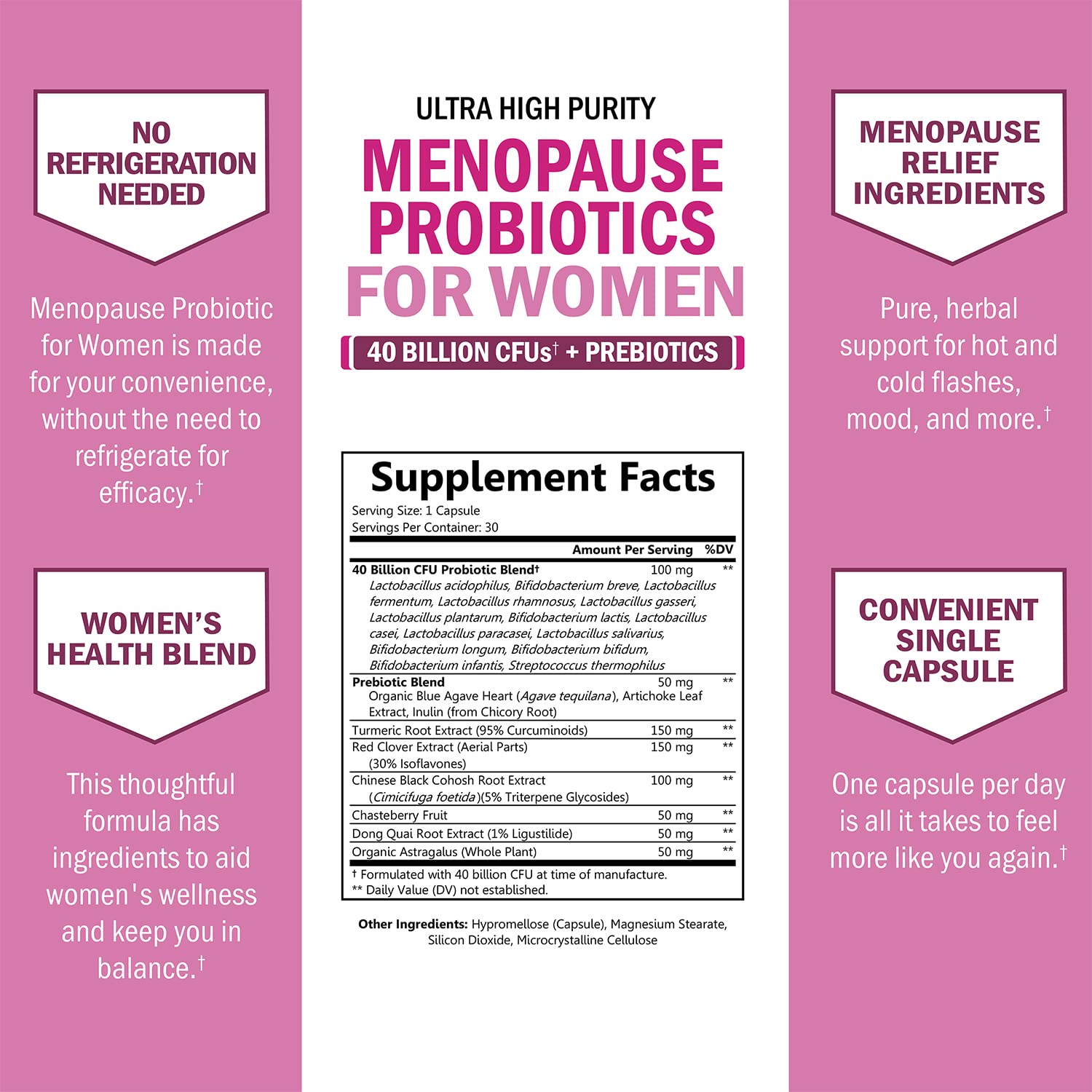 Menopause Support Probiotics for Women - Hot Flashes Night Sweats Mood Swings BioSchwartzBuy Supplements Australia