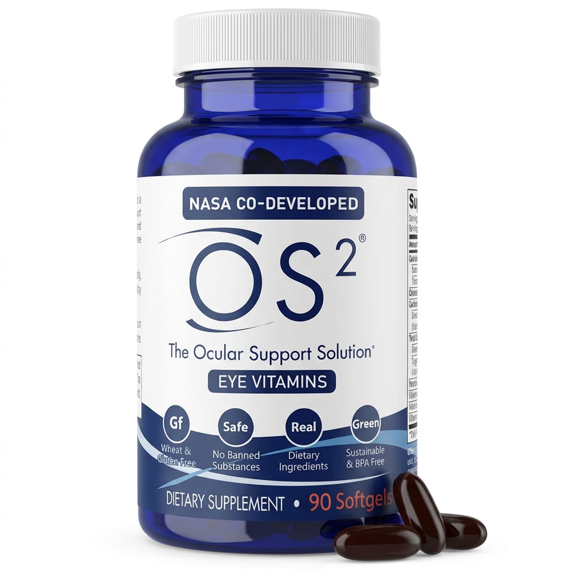Nugevity OS2 Ocular Support Solution - Patented Eye Vitamins for Macular Health, Dry Eye and Blue Light - Lutein, Zeaxanthin, Omega 3, Astaxanthin and AREDS2 Supplements, Co-Developed by NASA, 90 ct NugevityBuy Supplements Australia