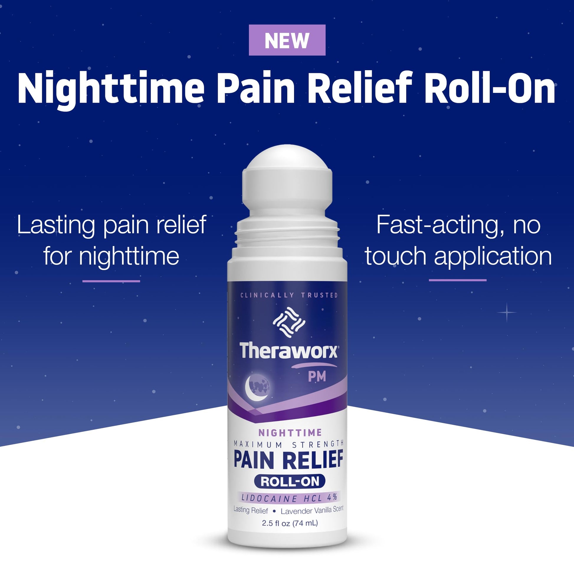 Theraworx Nighttime Maximum Strength Pain Relief Roll-on with Lidocaine – 2.5 oz - 2 Count TheraworxBuy Supplements Australia