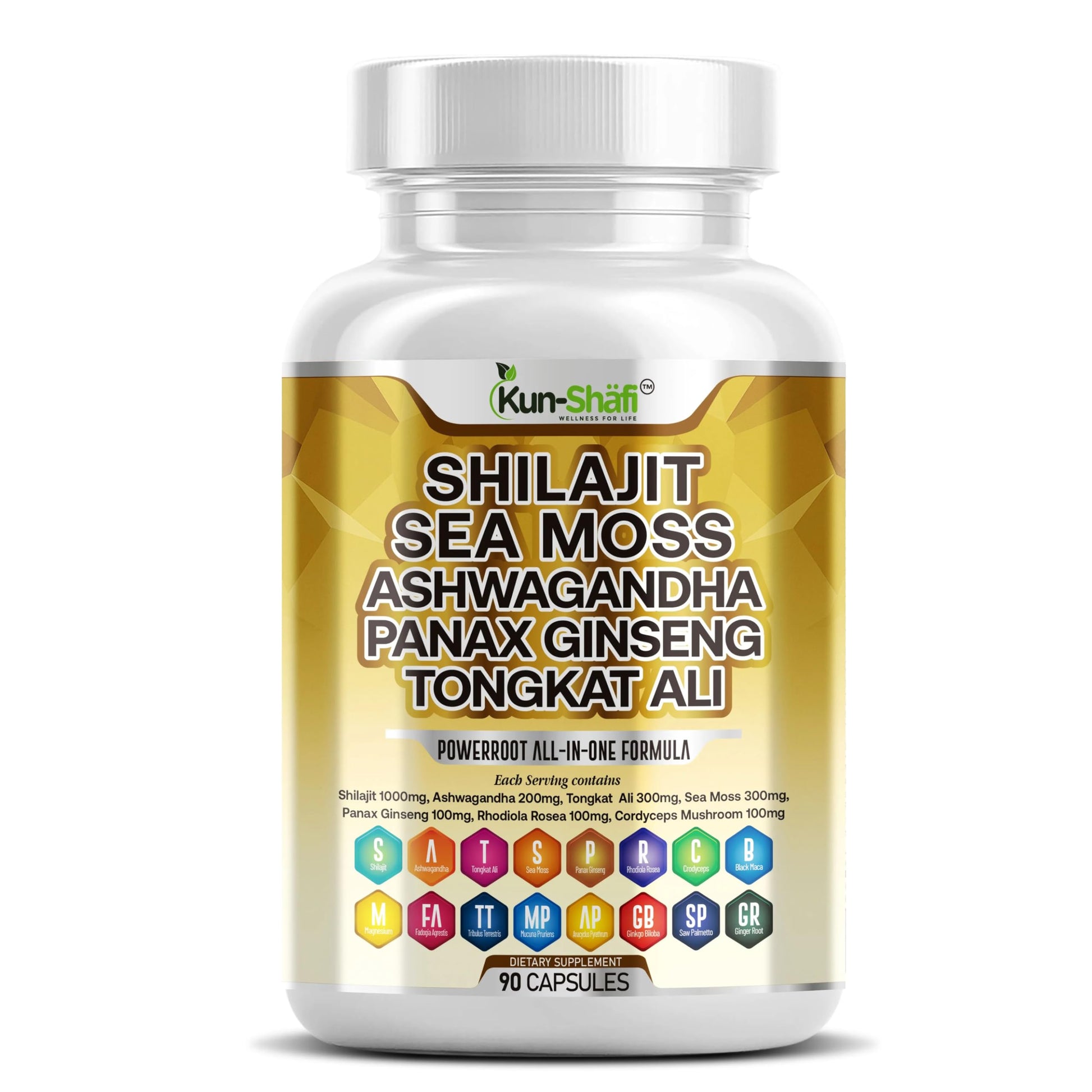 Kun Shafi Shilajit Complex – Sea Moss, Tongkat Ali, Ashwagandha, Ginseng, Zinc, CoQ10, PQQ & Magnesium – Fulvic Acid Capsules for Energy, Vitality & Performance with Panax Cordyceps – 90 Capsules Kun ShafiBuy Supplements Australia