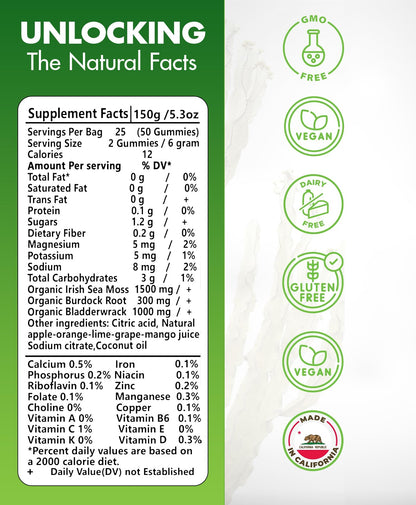 BIO VITALICA Sea Moss Gummies – with Bladderwrack & Burdock Root – Wildcrafted Gel + Powder – Vegan, Keto, Non-GMO, Gluten-Free – Fruity Mineral-Rich Gummies – 50 Count (3 Pack) BIO VITALICABuy Supplements Australia