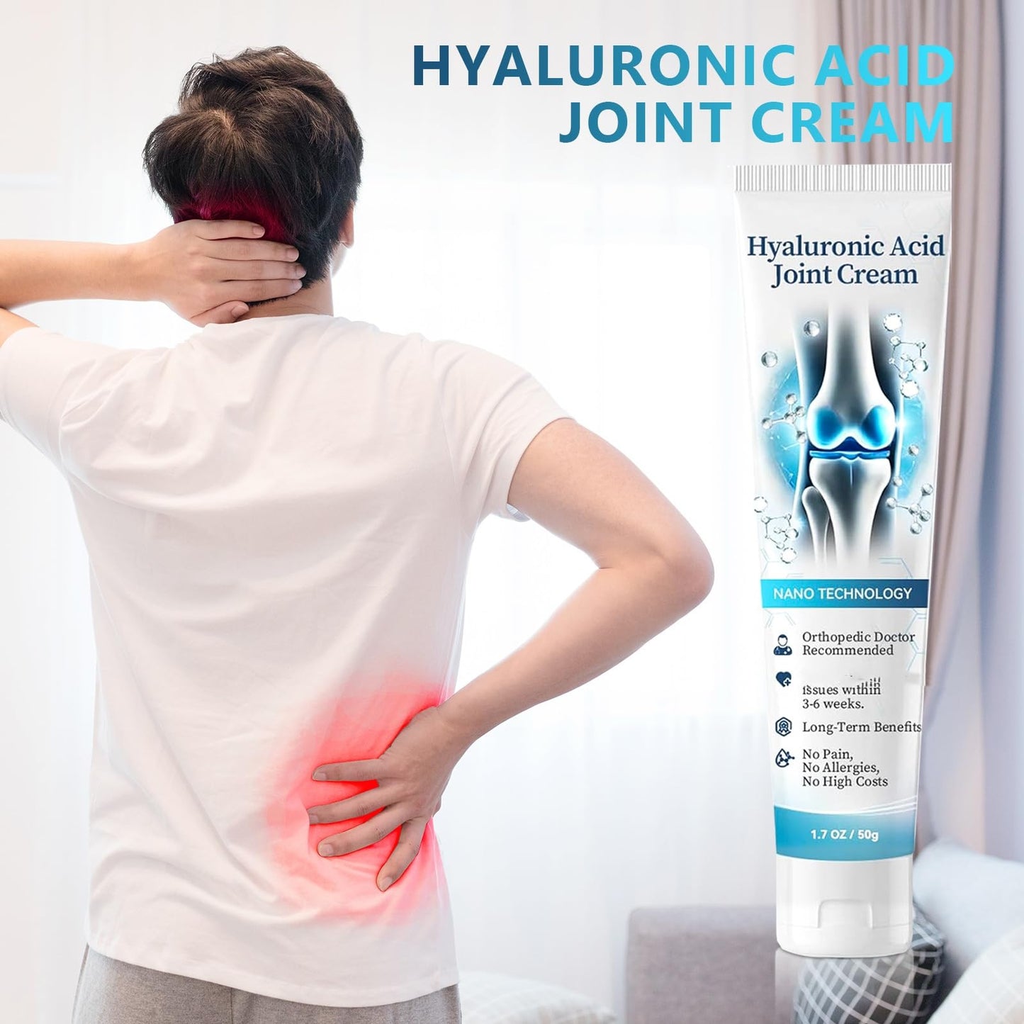 2 PCS Hyaluronic Acid Joint R-epair Gel, Soothing Massage Gel, Quickly Relieve Joint discomfort for Back, Neck, Kne, Soothing Relief for Dry, Cracked Skin Joint Activities Throughout The Body SANZHUANBuy Supplements Australia