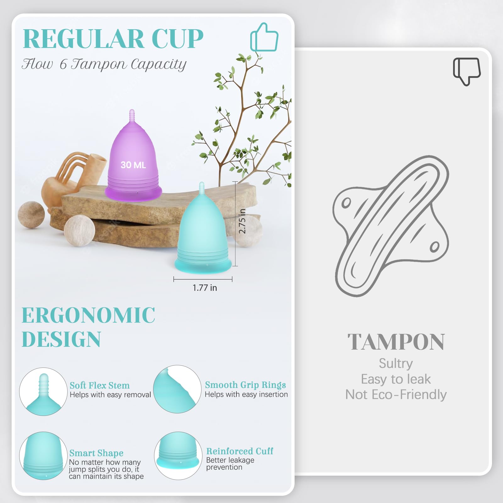 YTYOMUR Menstrual Cup Set, 2 Soft Period Cup Come with Collapsible Cleaner Cup YTYOMURBuy Supplements Australia