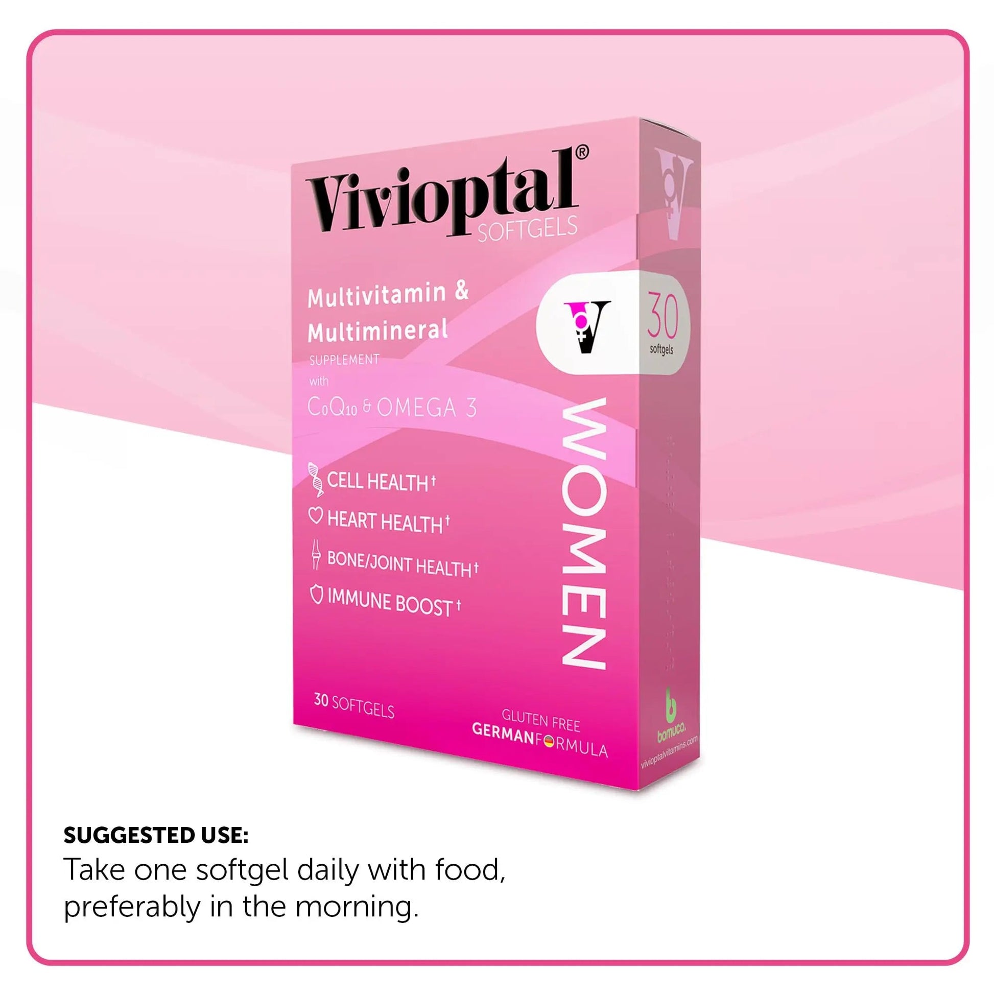 Vivioptal Women, 30 Capsules, CoQ10 & Omega-3, Multivitamin & Multimineral, Gluten Free, German Formula Vivioptal VitaminsBuy Supplements Australia