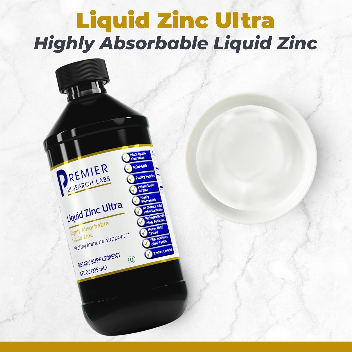 Premier Research Labs Liquid Zinc Ultra Supplement - for Immune Support & Well-Being for Adults & Kids - Highly Absorbable Drops - Used for Rapid Analysis of Zinc Status - 8 fl oz Premier Research LabsBuy Supplements Australia