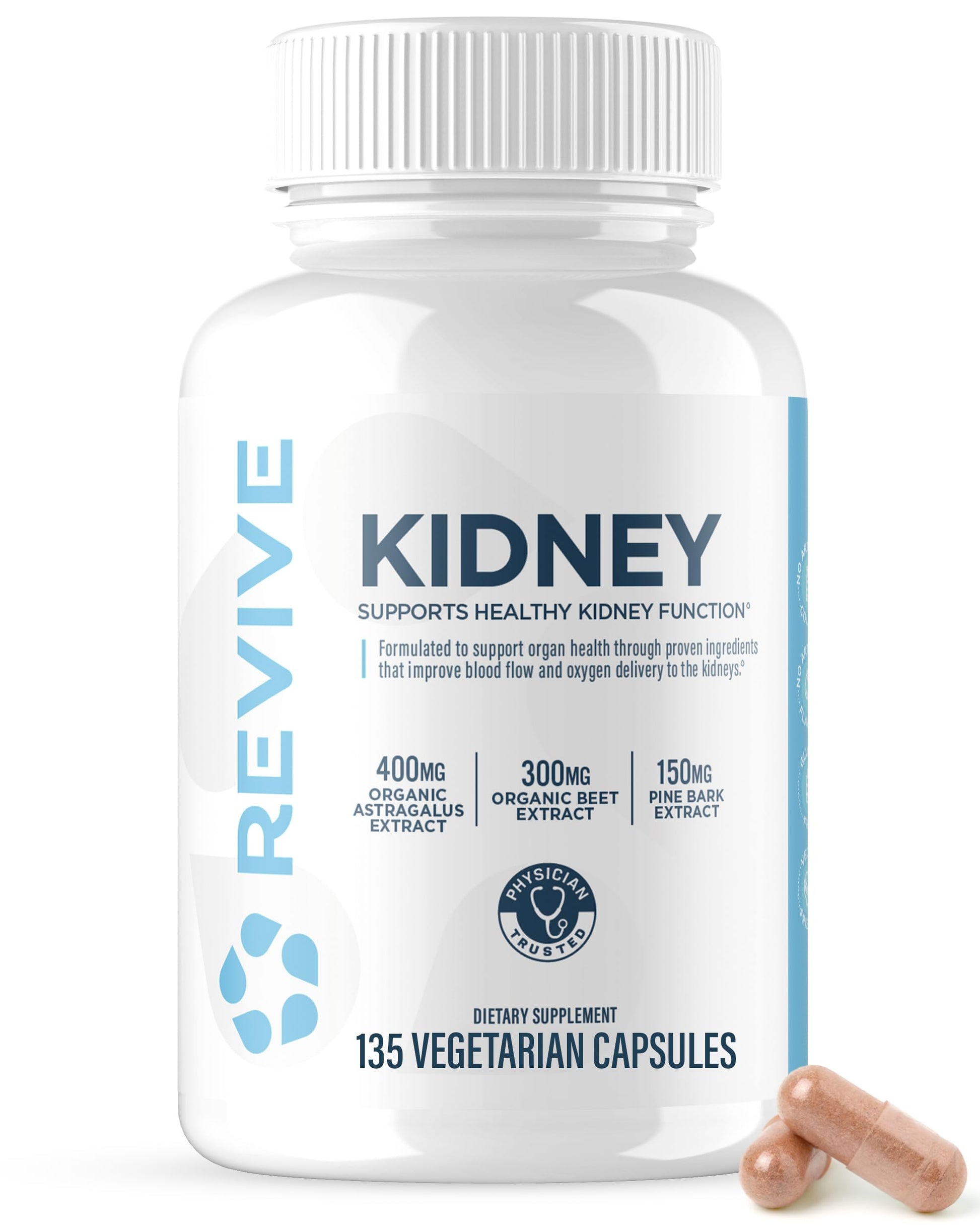 Revive MD Kidney Support Supplement for Men & Women – Kidney Cleanse & Detox Capsules for Overall Health & Function – Vegan-Friendly, Gluten-Free & Soy-Free (135 Vegetarian Capsules, 45 Servings) ReviveBuy Supplements Australia
