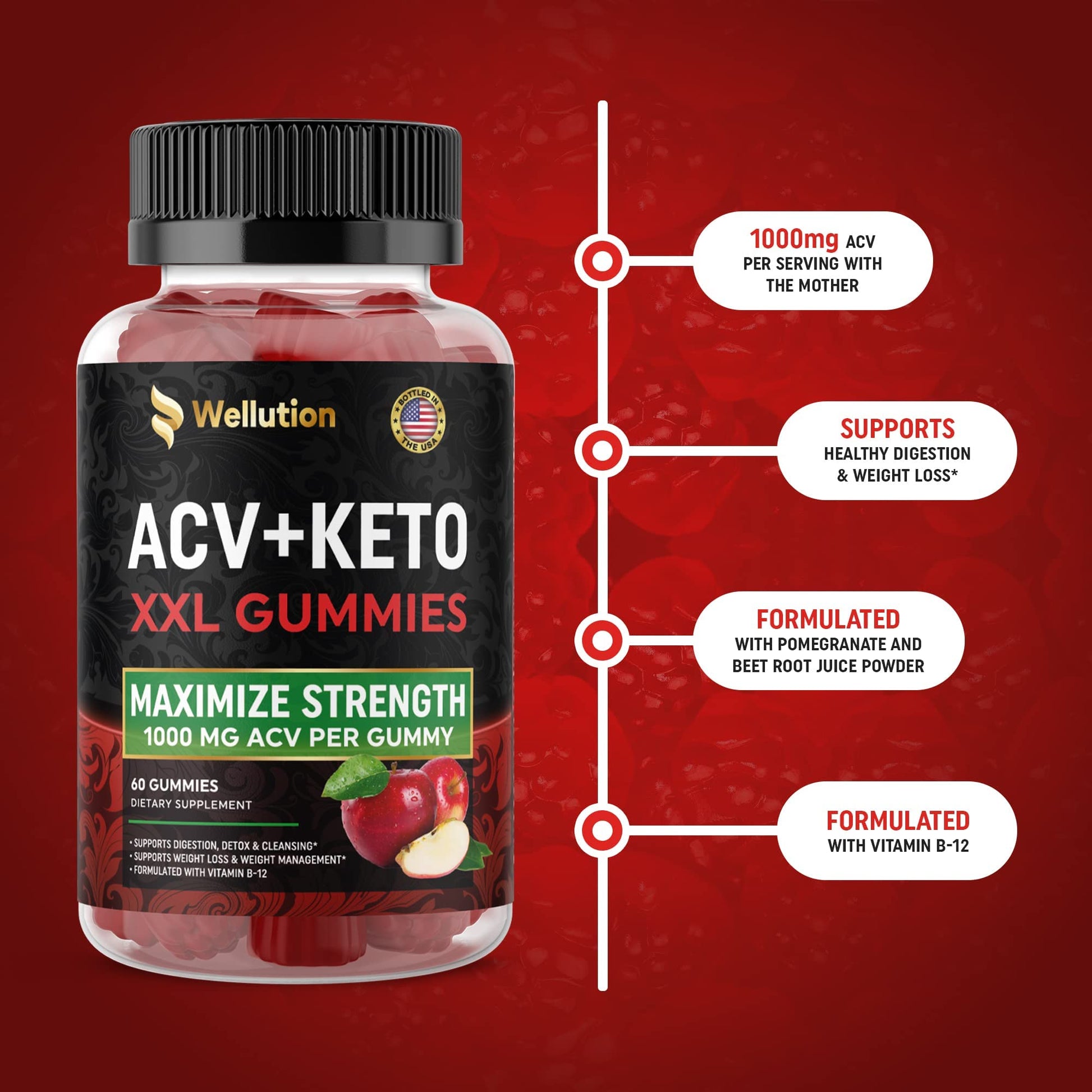 WELLUTION (2 Pack Gummies Apple Cider Vinegar - Formulated to Support Healthy Weight WELLUTIONBuy Supplements Australia