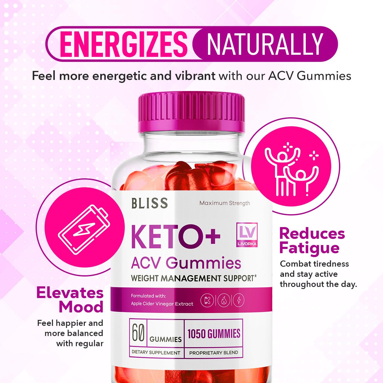 5 Pack - Bliss Keto ACV Gummies Advanced Weight Loss, Bliss ACV Active Gummies LIVORKABuy Supplements Australia