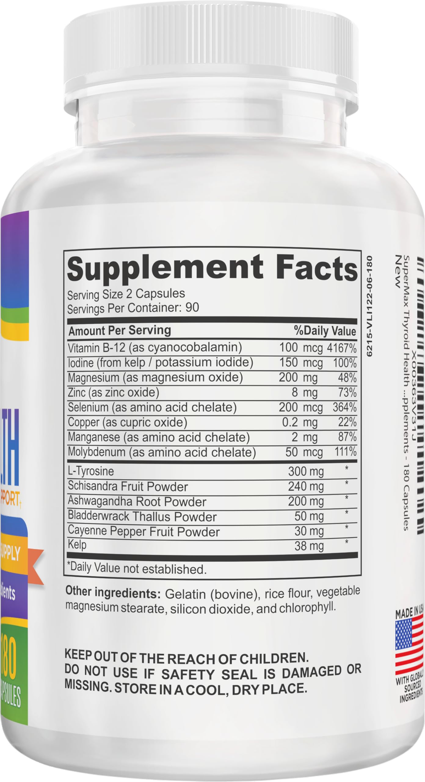 Thyroid Support (3-Month) Supplement All-in-1 with 14 Active Ingredients in 1 Formula | Thyroid Health Support Supplements | Women & Men | 90-Day Bulk Supply | 180 Capsules Elevate Recovery SupplementsBuy Supplements Australia