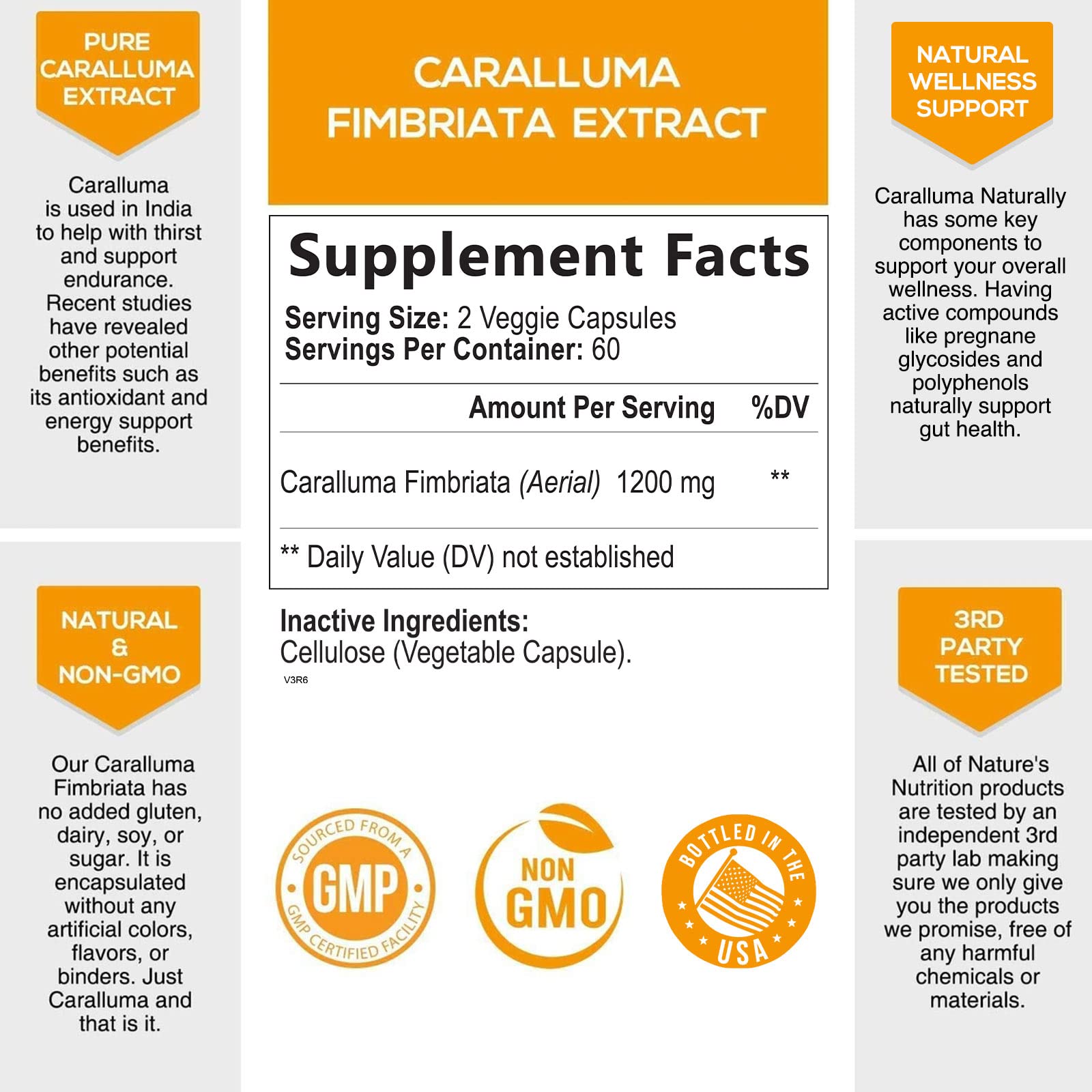 Pure Caralluma Fimbriata Extract Highly Concentrated 1200mg - Natural Endurance Support Nature's NutritionBuy Supplements Australia