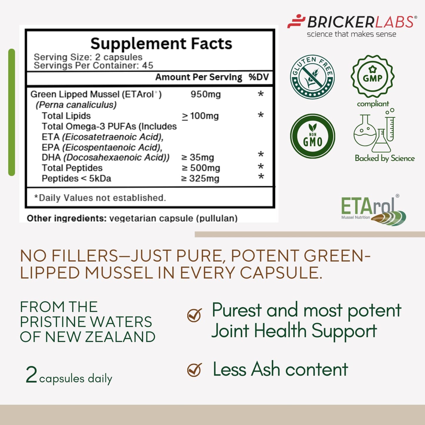 Bricker Labs Omega Cyclo - Mussel Joint Health Supplement, Premium New Zealand Green Lipped Mussel, Full Spectrum Omega Joint Supplements for Joint Health and Comfort, 90 Capsules Bricker LabsBuy Supplements Australia
