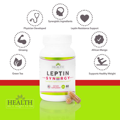Leptin Syn3rgy (Green Tea, African Mango, Ginseng) - 60 Capsules Health As It Ought To BeBuy Supplements Australia