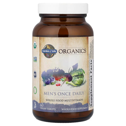 Garden of Life Once Daily Whole Food Multivitamin for Men, Organic Mens Vitamins & Minerals, Vitamin C, Zinc, Vegan, for Health & Well-Being, 60 Tablets Garden of LifeBuy Supplements Australia